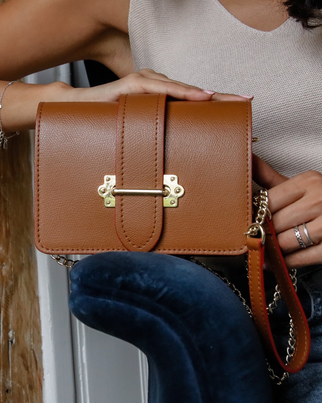Sac Valentina Camel fonce